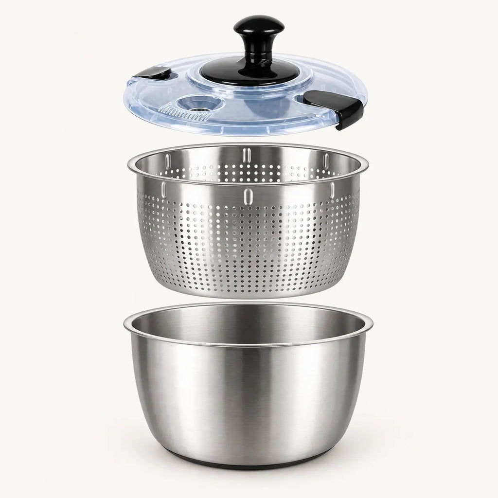 Essoreuse à salade inox, format compact