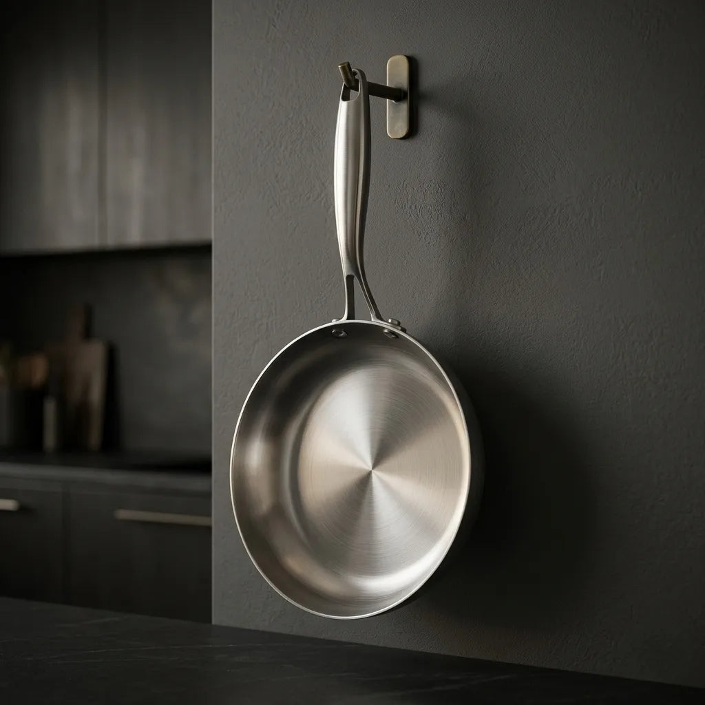 Poêle inox 304 sans revêtement chimique CUISIPURE fond sombre