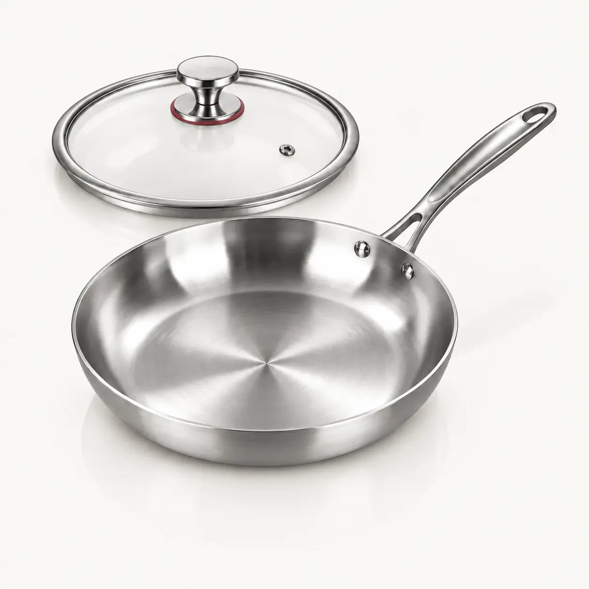 Poêle en inox 304 sans revêtement chimique, compatible induction et tous feux
