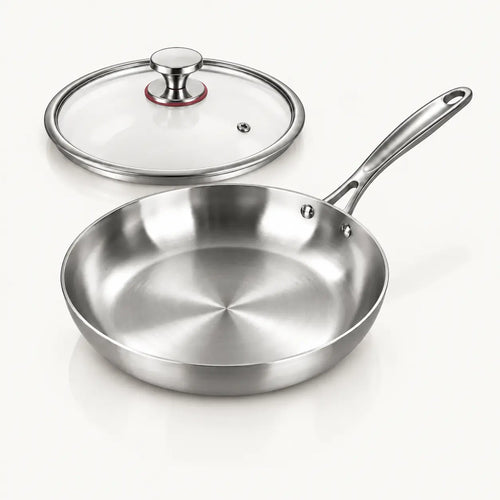 Poêle en inox 304 sans revêtement chimique, compatible induction et tous feux